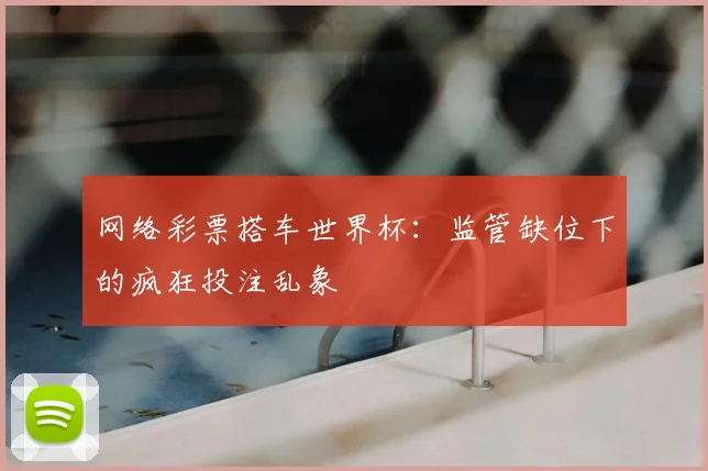 网络彩票搭车世界杯：监管缺位下的疯狂投注乱象